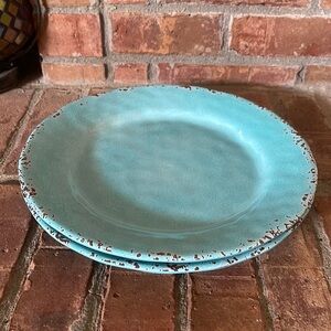 ll Mulino New York Rustic Blue Melamine Dinner Plates Set of 2